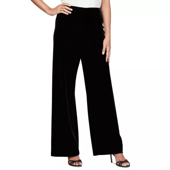 Alex Evenings Velvet Flat Front Pull On Pants - Picture 1 of 5